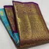 Kanjivaram Silk Saree in Ananda Blue and Purple