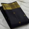 Kanjivaram Silk Saree in Black with Gold Zari Butta