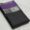 Black Kanjivaram Silk Saree with Lavender Brown Border