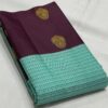 Kanjivaram Silk Saree in Pastel Green and Coffee Brown