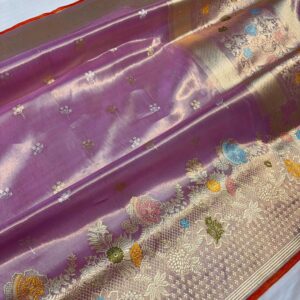 Banarasi Kora Silk Saree In Lavender Color