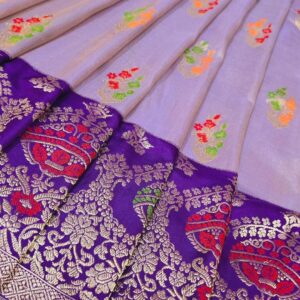 Banarasi iktara pure kora tissue silk saree.