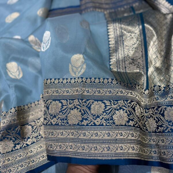 Banarasi kora organza silk sarees in zari butta weaving