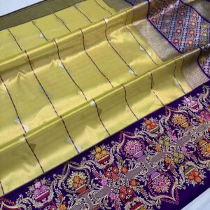 Banrasi kadua woven pure kora tissue silk saree