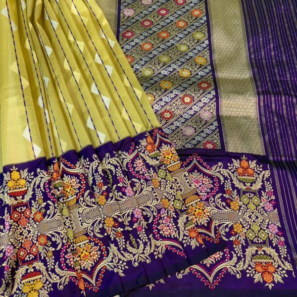 Banrasi kadua woven pure kora tissue silk saree