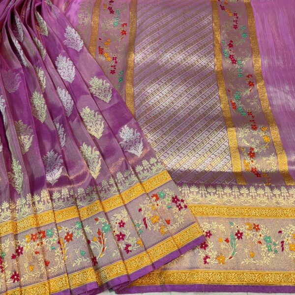 Banarasi Handwoven Pure katan tissue silk saree