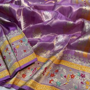 Banarasi Handwoven Pure katan tissue silk saree