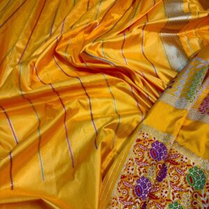 Banarasi Pure katan silk saree with meenakari border