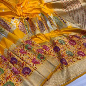 Banarasi Pure katan silk saree with meenakari border