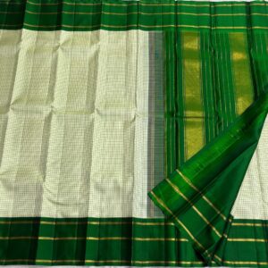 Kanjivaram Silk Saree in Light Pista Green with Leaf Green Border