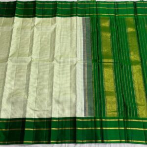 Kanjivaram Silk Saree in Light Pista Green with Leaf Green Border