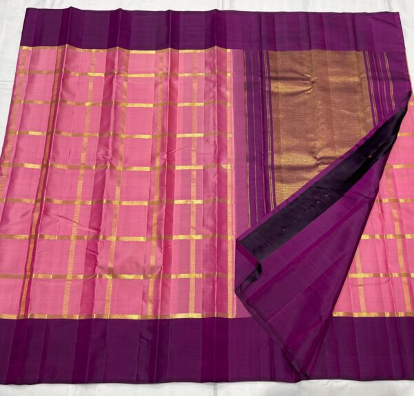 Pastel color Kanjivaram Silk Saree Pink with Purple