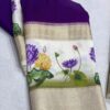 Violet Mysore Silk Saree with White Digital Printed Border and Pallu