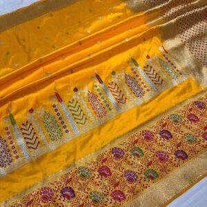 Banarasi Pure katan silk saree with meenakari border