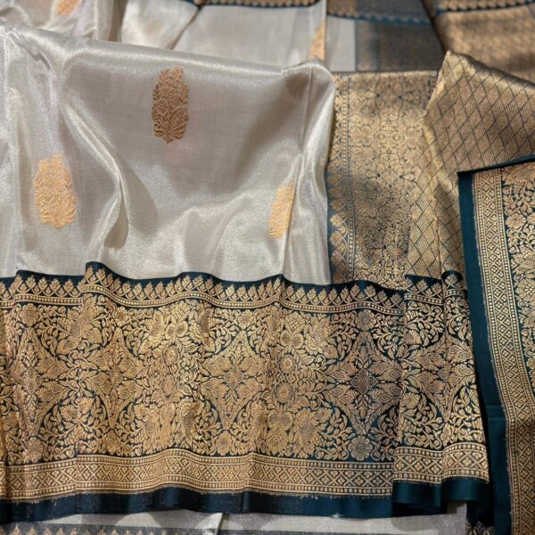 Beautiful pure banarasi Tissue Silk sarees with rich border & pallu.