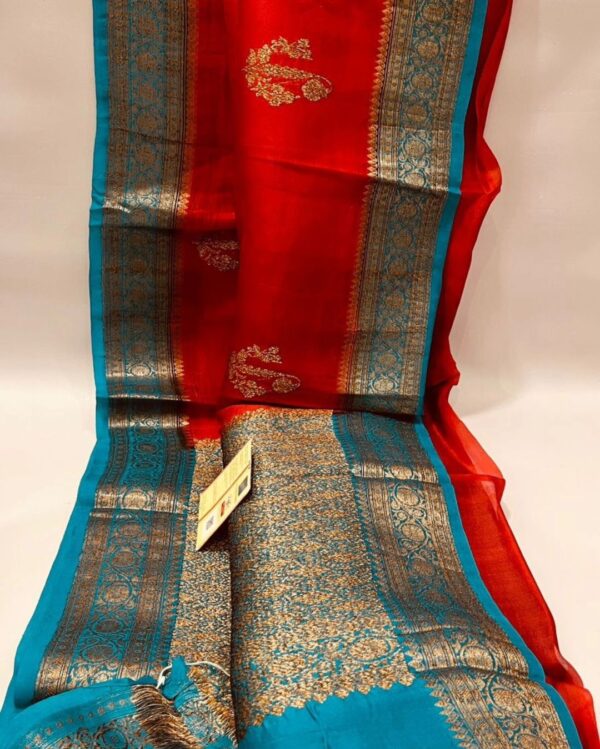 Beautiful pure light weight Banarasi Organza Silk Saree in