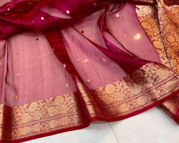 Beautiful Banarasi Kora silk Saree In Red