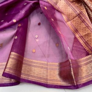 Beautiful Banarasi Kora Silk Saree in Purple