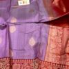 Banarasi Tussar Silk Saree in Lavender With Red