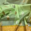 Pista Green With Mango yellow Banarasi Kora Organza Saree