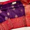 Banarasi Tussar Silk Saree in Purple With red