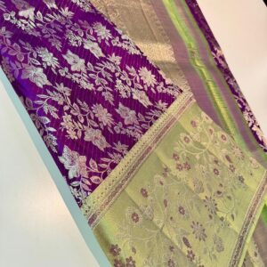 Purple Kanchipuram Silk Saree In Meenakari Border