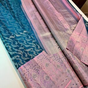 Peacock Blue Kanjivaram Silk Saree To Buy Online