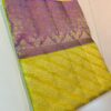 Yellow Kanjivaram Silk Saree With Pink Border