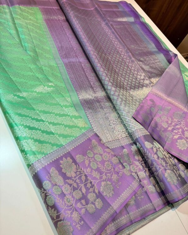 Turquoise Kanjivaram Silk Saree For Weddding