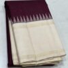 Kanjivaram Silk Saree in Maroon and Black with Off-White