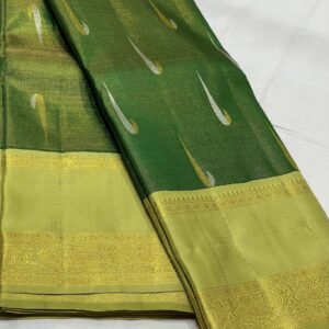 Beautiful Green Kanjivaram Silk Saree In Equal Border