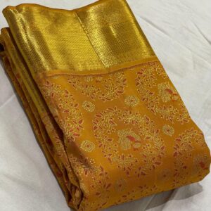 Exclusive Mustard Yellow Kanjivaram Saree Online Shopping