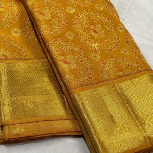 Exclusive Mustard Yellow Kanjivaram Saree Online Shopping