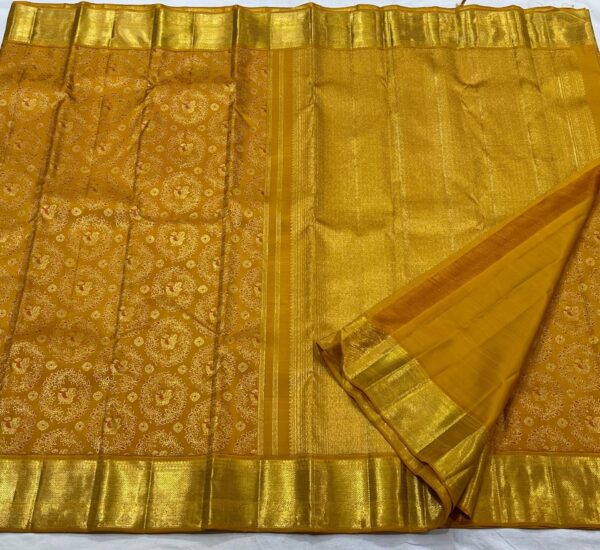 Exclusive Mustard Yellow Kanjivaram Saree Online Shopping