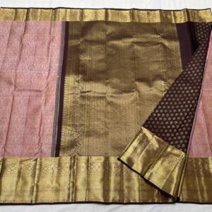 Beautiful Baby Pink Kanjivaram Silk Saree In Zari Warp