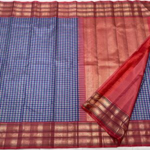 Traditional Kanjivaram Silk Saree In Checks Design