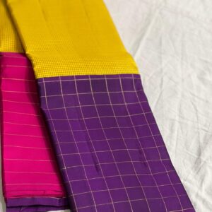 Small Checks Kanchipuram Silk Saree Online Shopping