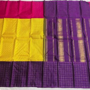 Small Checks Kanchipuram Silk Saree Online Shopping