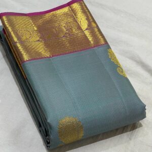 Beautiful Gray Kanchipuram Silk Saree