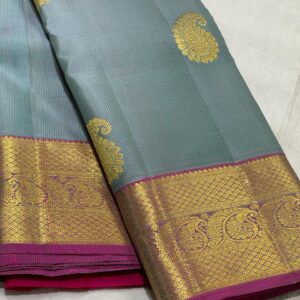 Beautiful Gray Kanchipuram Silk Saree