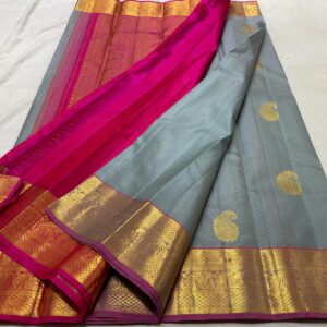 Beautiful Gray Kanchipuram Silk Saree