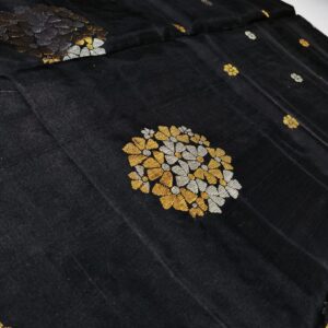 Black Kanjivaram Silk Saree with Multi-Color Zari Brocade