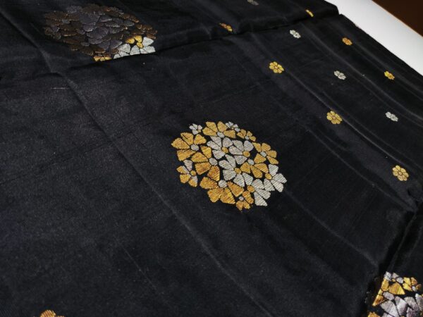 Black Kanjivaram Silk Saree with Multi-Color Zari Brocade