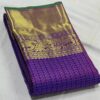 Purple Kanjivaram Silk Saree With Green