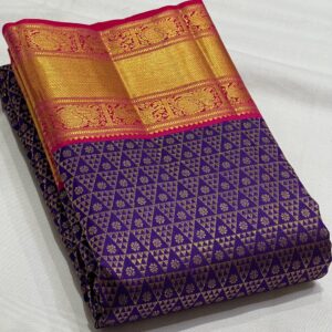 Kanjivaram Silk Saree in Stunning Purple and Red