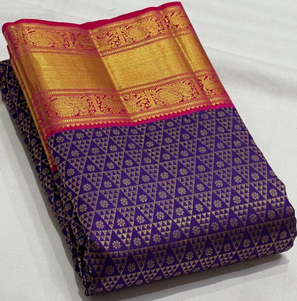 Kanjivaram Silk Saree in Stunning Purple and Red