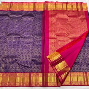 Kanjivaram Silk Saree in Stunning Purple and Red