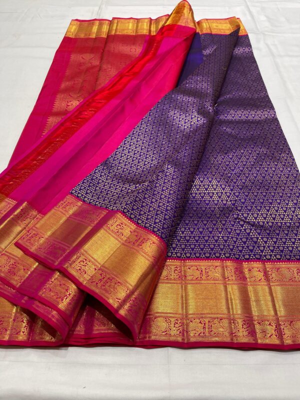 Kanjivaram Silk Saree in Stunning Purple and Red