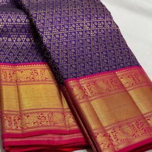 Kanjivaram Silk Saree in Stunning Purple and Red