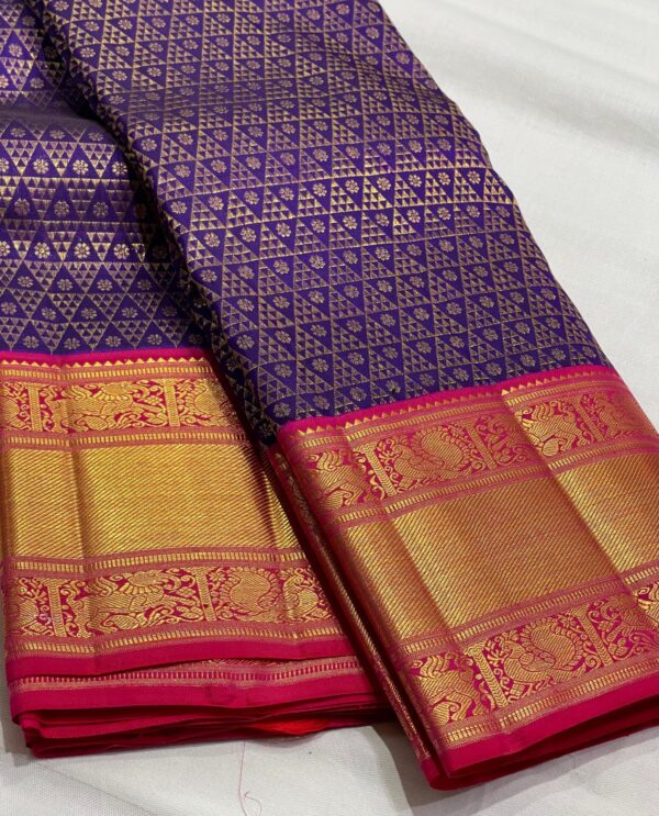 Kanjivaram Silk Saree in Stunning Purple and Red